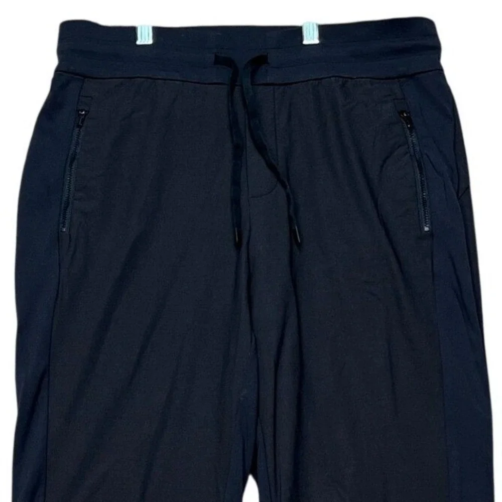 Athleta‎ Jogger Pants Women 8 31x31 Black Zipper Pocket Drawstring Tapered Leg